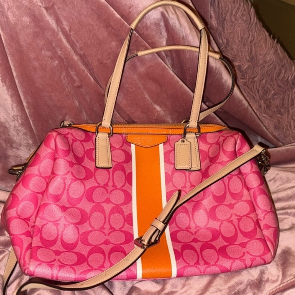 CUTE COACH Pink and Orange Spring COLORFUL Women's PURSE/Handbag